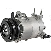 A/C Compressor, with HCC Compressor, Replacement of Stretch Fit Belt is Required, With Clutch, 4-Groove Pulley, 4-Seasons OE Replacement - 