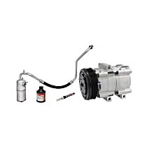 A/C Compressor, Naturally Aspirated, Wiith Blue Orifice Tube, 58151 (Comp), 56840 (Accum), 38621 (Orifice), 59007 (Oil), O-Rings, Wiith FS10 Compressor, Factory Air, With Clutch, 6-Groove Pulley, 4.2L - 