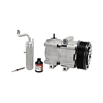 A/C Compressor, Factory Air, With Red Orifice Tube, With Fs10 Compressor, 58152 (Comp), 83043 (Accum), 38635 (Orifice), 59007 (Oil), O-Rings, With Clutch, 8-Groove Pulley, 5.4L - 