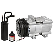 A/C Compressor, with FS10 Compressor, with Red Orifice Tube, With Clutch, 6-Groove Pulley, PAC-Kits Series - 