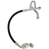 A/C Refrigerant Suction Hose, with R134a, with Rear AC, with 1 Muffler, Sold Individually - 