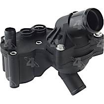 Thermostat Housing, with Thermostat, with 1 Switch Port, 6 Cyl 4.0L, 4-Seasons OE Replacement - 
