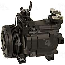 A/C Compressor, with DKV10R Compressor, Replacement of Stretch Fit Belt is Required, With Clutch, 4-Groove Pulley, 4 Cyl 2.5L, 4-Seasons OE Replacement - 