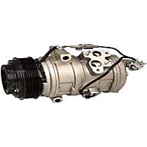 A/C Compressor, with 10S20C Compressor, without Rear AC, With Clutch, 6-Groove Pulley, 4-Seasons OE Replacement - 