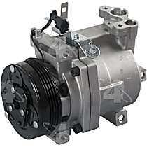 A/C Compressor, with DKV10R Compressor, Replacement of Stretch Fit Belt is Required, With Clutch, 4-Groove Pulley, 4 Cyl 2.5L, 4-Seasons A/C Compressor - 