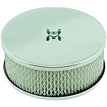 Air Cleaner - 6-1/2 Inch Diameter, 2-7/16 Inch Tall - Chrome, Fits 5-1/8 Inch Diameter Carb Neck 