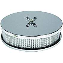 Air Cleaner - 6-1/2 Inch Diameter, 2 Inch Tall - Chrome, Fits 5-1/8 Inch Diameter Carb Neck