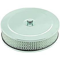 Air Cleaner - 9 Inch Diameter x 2-3/4 Inch Tall - Chrome, Fits 5-1/8 Inch Diameter Carb Neck