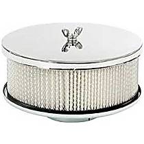 Air Cleaner - Chrome, 6-1/2 Inch Dia. 3-1/4 Inch Height, Fits 2-5/16 Inch or 2-5/8 Inch Dia. Carb. Neck
