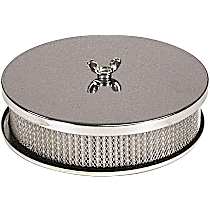 Air Cleaner - 6-1/2 Inch x 2 Inch - Chrome, Fits 5-5/16 Inch or 2-5/8 Inch Carburetor Necks