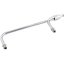 Fuel Line - 3/8 Inch Dual Inlet - Chrome, Fits Holley 4160 Style Carburetors with 8-21/32 Inch centers