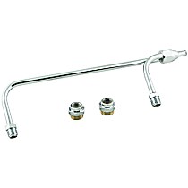 Fuel Line - 3/8 Inch Dual Inlet - Chrome, Fits Holley 4150 style Carburetors with 9-5/16 Inch centers.