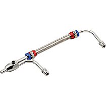 Adjustable Fuel Line with Red and Blue Hose Ends, Fits Holley 4150 & 4160 Series Carburetors