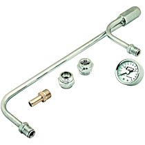 Fuel Line Kit with Gauge & Fittings - Chrome, Fits Holley 4150 style Carburetors with 9-5/16 Inch Centers