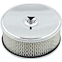 Air Filter Assembly - Chrome - 6-1/2 Inch x 2-7/16 Inch, Fits 2,3 or 4-Barrel Carburetors with 5-1/8 Inch Neck