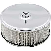 Air Filter Assembly - Chrome - 6-1/2 Inch x 3-1/2 Inch, Fits 1 or 2-Barrel Carburetors with 2-5/16 Inch or 2-5/8 Inch Neck