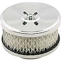 Air Cleaner - Deep Dish - 4 Inch x 2 Inch - Chrome, Fits 1 and 2-Barrel Carburetors with 2-5/16 Inch or 2-5/8 Inch Carb Neck including most VW.