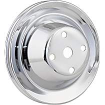 4974 Chrome Series Water Pump Pulley - Chrome, Steel, Direct Fit, Sold individually