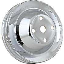 4975 Chrome Series Water Pump Pulley - Chrome, Steel, Direct Fit, Sold individually