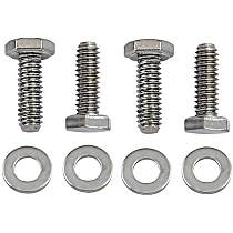 Chrome Valve Cover Bolts - Hex Head, 1/4-20 x 3/4 Inch, 1/4 Inch AN washers, Set of 4