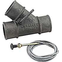 Exhaust Cut-Out with Cable, Fits 2 Inch O.D. Exhaust Pipes
