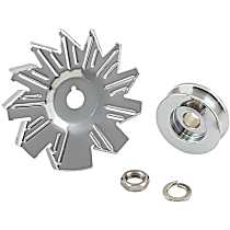 6808 GM and Ford Chrome Alternator Fan & Pulley - Chrome