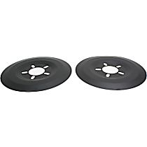 Brake Dust Shields - Black, Aluminum, 15in. Wheels, 5-Lug 4-1/2in. 5 Inch Bolt Circle. O.D. of 13-3/16 In.