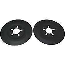 Brake Dust Shields - Black, Aluminum, 16in. Wheels, 5-Lug 4-1/2in. 5 In. Bolt Circle. O.D. of 14-3/16 Inch.