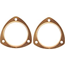 Copper Seal Collector Gaskets -Pair, Fits 3-1/2 Inch Diameter 3-Bolt Round Header Collectors
