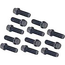 Header Bolts -3/8-16 x 1 Inch Hex Head - Black Oxide, Set of 12