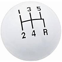 9619 Shift Knob - White, Composite, Round, Universal, Sold individually