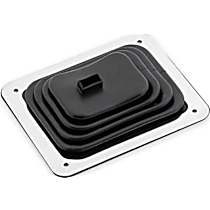 9648 Shift Boot - Black, Rubber, Small 3-1/2 x 4-1/2 Inch Shifter Boot with Trim Ring and Mounting Screws.