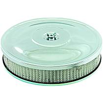 Air Cleaner -10 Inch x 2 Inch Chrome, Fits 2-Barrel Carburetors with 2-5/8 Inch or 3-1/16 Inch Neck