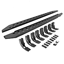 Running Boards, GAS, 4-Door, Crew Cab Pickup, Powdercoated Textured Black, Non-Powered, Steel, Set of 2, RB20 Slim Line Series