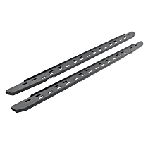 Running Boards, GAS, 4-Door, Crew Cab Pickup, Textured Black, Non-Powered, Galvanized Steel, Set of 2, RB30 Slim Line Series