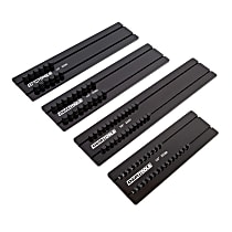 22383 Professional Anodized Black Aluminum Socket Trays - 1/4 in., 3/8 in., 1/2 in. Drive