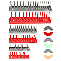 22413 6 Piece SAE and Metric Socket Tray Set (Red and Gray)