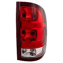 Passenger Side Tail Light, With bulb(s), Halogen, Clear and Red Lens, SL/SLE/SLT/WT Models, New Body Style