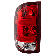 Driver Side Tail Light, With bulb(s), Halogen, Clear and Red Lens, SL/SLE/SLT/WT Models, New Body Style