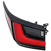 Driver Side, Outer LED Tail Light, With bulb(s), Clear & Red Lens