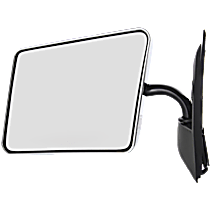 Driver Side Mirror, Manual Adjust, Non-Heated, Chrome, Manual Folding, No Signal Light, No Blind Spot Feature, No Memory, No Puddle Light, No Auto-Dimming