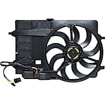Radiator Fan 4 Cyl 1.6L, GAS, With Shroud; Radiator And Condenser Complete Assembly, Dual fan, GPD OE Replacement