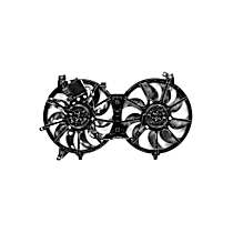 Radiator Fan 6 Cyl 3.7L, Radiator and Condenser Complete Assembly, Dual fan, GPD OE Replacement
