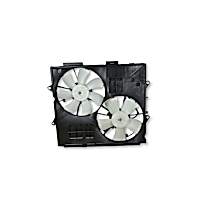 Radiator Fan 6 Cyl 3.6L, Radiator and Condenser Complete Assembly; Without Extra Duty Cooling, Dual fan, GPD OE Replacement - 