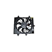 Radiator Fan Driver Side, 4 Cyl 2.4L, Turbocharged, Without Control Module; Radiator And Condenser Complete Assembly, Single fan