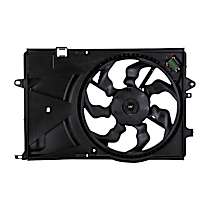 Radiator Fan 4 Cyl 1.4L, Automatic Transaxle, Radiator and Condenser Complete Assembly, Dual fan - 