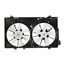 Radiator Fan 4 Cyl 2.0L, Radiator and Condenser Complete Assembly, Dual fan - 