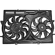 Radiator Fan 8 Cyl 4.2L, Radiator and Condenser Complete Assembly, Dual fan - 