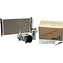 4-Piece Kit A/C Compressor, With Clutch, 6-Groove Pulley, 6 Cyl 3.6L, GPD A/C Compressor, includes (1) A/C Compressor, (1) A/C Condenser, and (1) A/C Service Kit (A/C Expansion Valve and A/C O-Ring and Gasket Seal Kit) - 