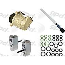4-Piece Kit A/C Compressor, w/o Rear Air Conditioning, 4 Groove, w/ Clutch, 4-Groove Pulley, 8 Cyl., 5.3/6.2L, includes (1) A/C Compressor and (1) A/C Service Kit (A/C Expansion Valve, A/C O-Ring and Gasket Seal Kit, and Drier Desiccant Element) - 